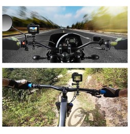 PULUZ adaptateur de guidon en aluminium pour vélo de rotation à 360 degrés avec vis pour GoPro HERO9 Black / HERO8 Black / Ma...