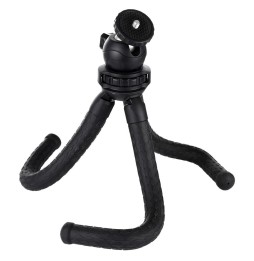 PULUZ Mini Octopus Support de trépied flexible avec tête sphérique et pince pour téléphone + adaptateur de montage pour trépi...