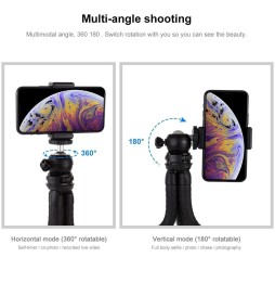 PULUZ Mini Octopus Flexible Tripod Holder with Ball Head & Phone Clamp + Tripod Mount Adapter & Long Screw for SLR Cameras, G...