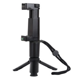 PULUZ Folding Plastic Tripod + Vlogging Live Broadcast Handheld Grip ABS Mount with Cold Shoe & Wrist Strap for iPhone, Galax...