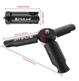 PULUZ Folding Plastic Tripod + Vlogging Live Broadcast Handheld Grip ABS Mount with Cold Shoe & Wrist Strap for iPhone, Galax...