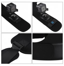 PULUZ Neoprene Dual & Single Shoulder Strap Adjustable Chest Belt Mount for GoPro HERO8 Black /7 6 /5, DJI OSMO Action, Xiaoy...
