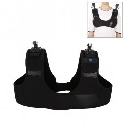 PULUZ Double & Single Bandoulière Support de ceinture de poitrine réglable pour GoPro HERO8 Black / 7 6/5, DJI OSMO Action, X...