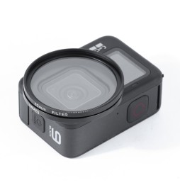 RUIGPRO pour GoPro HERO9 noir professionnel 52mm filtre d'objectif CPL avec bague d'adaptation de filtre et capuchon d'object...