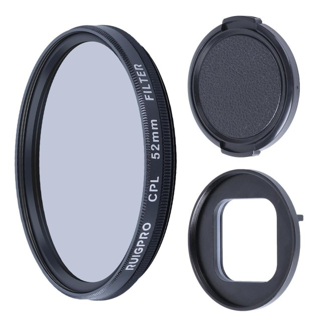 RUIGPRO for GoPro HERO9 Black Professional 52mm CPL Lens Filter with Filter Adapter Ring & Lens Cap at 17,23 €