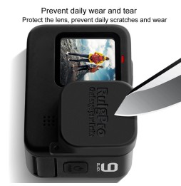 RUIGPRO pour GoPro HERO9 noir en caoutchouc souple résistant aux rayures couvercle de protection de l'objectif de la caméra (...