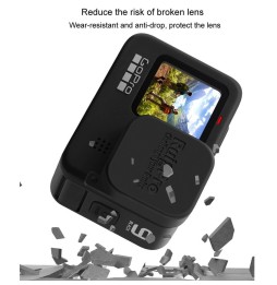 RUIGPRO pour GoPro HERO9 noir en caoutchouc souple résistant aux rayures couvercle de protection de l'objectif de la caméra (...