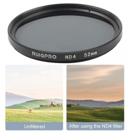RUIGPRO for GoPro HERO 7/6 /5 Professional 52mm ND4 Lens Filter with Filter Adapter Ring & Lens Cap at 13,23 €
