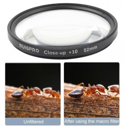 RUIGPRO for GoPro HERO 7/6 /5 Professional 52mm 10X Close-up Lens Filter with Filter Adapter Ring & Lens Cap at 14,30 €