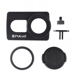 PULUZ Housing Shell CNC Aluminum Alloy Protective Cage with 37mm UV Lens for Xiaomi Xiaoyi II 4K Action Camera (Black) für 20...