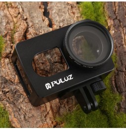 PULUZ Housing Shell CNC Aluminum Alloy Protective Cage with 37mm UV Lens for Xiaomi Xiaoyi II 4K Action Camera (Black) voor 2...