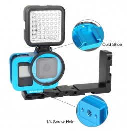 PULUZ for GoPro HERO8 Black Housing Shell CNC Aluminum Alloy Protective Cage with Insurance Frame & 52mm UV Lens(Blue) für 41...
