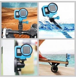PULUZ for GoPro HERO8 Black Housing Shell CNC Aluminum Alloy Protective Cage with Insurance Frame & 52mm UV Lens(Blue) at 41,...