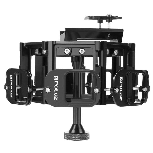 PULUZ 8 in 1 All View Panorama Frame CNC Aluminum Alloy Protective Cage with Screw for GoPro HERO7 /6 /5(Black) für 641,05 €
