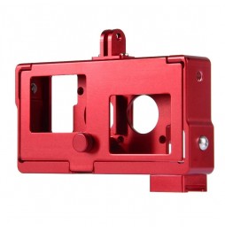 PULUZ 2 en 1 boîtier Shell Cage de protection en alliage d'aluminium CNC avec cadre d'objectif pour GoPro HERO4 / 3 + (rouge)...