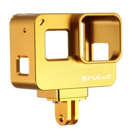 PULUZ Housing Shell CNC Aluminum Alloy Protective Cage with Insurance Frame for GoPro HERO(2018) /7 Black /6 /5(Gold) voor 39...