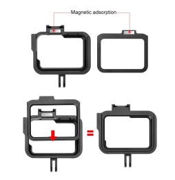 PULUZ for GoPro HERO8 Black Standard Border Aluminum Alloy Frame Mount Protective Case with Base Buckle & Long Screw(Black) a...