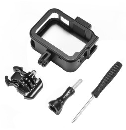 PULUZ for GoPro HERO8 Black Standard Border Aluminum Alloy Frame Mount Protective Case with Base Buckle & Long Screw(Black) a...
