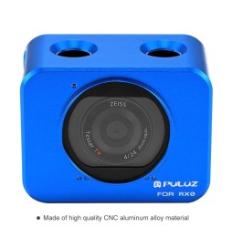 PULUZ for Sony RX0 Aluminum Alloy Protective Cage + 37mm UV Filter Lens + Lens Sunshade with Screws and Screwdrivers(Blue) vo...