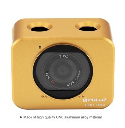 PULUZ for Sony RX0 Aluminum Alloy Protective Cage + 37mm UV Filter Lens + Lens Sunshade with Screws and Screwdrivers(Gold) at...