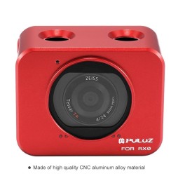 PULUZ for Sony RX0 Aluminum Alloy Protective Cage + 37mm UV Filter Lens + Lens Sunshade with Screws and Screwdrivers(Red) für...
