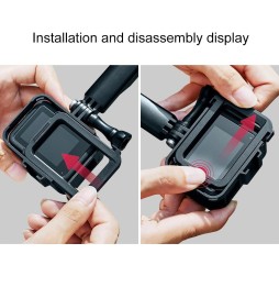 PULUZ for GoPro HERO8 Black Standard Border ABS Plastic Frame Mount Protective Case with Base Buckle & Long Screw(Black) à 6,...