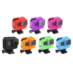 PULUZ Shock-proof Silicone Protective Case with Lens Cover for GoPro HERO(2018) /7 Black /6 /5 with Frame(Magenta) at 3,10 €