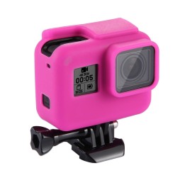 PULUZ Shock-proof Silicone Protective Case with Lens Cover for GoPro HERO(2018) /7 Black /6 /5 with Frame(Magenta) voor 3,10 €