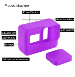 Silicone Protective Case with Lens Cover for GoPro HERO7 Black /7 White / 7 Silver /6 /5(Purple) voor 2,78 €