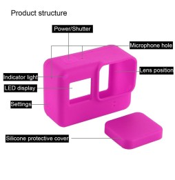 Silicone Protective Case with Lens Cover for GoPro HERO7 Black /7 White / 7 Silver /6 /5(Magenta) à 2,78 €