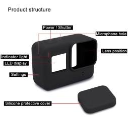 Silicone Protective Case with Lens Cover for GoPro HERO7 Black /7 White / 7 Silver /6 /5(Black) für 2,78 €