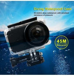 PULUZ 45m Underwater Acrylic Plexiglass Waterproof Housing Diving Case for Xiaomi Mijia Small Camera, with Buckle Basic Mount...