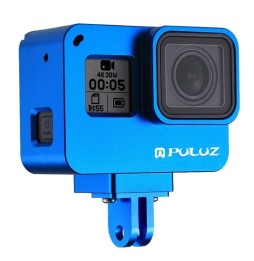 PULUZ Housing Shell CNC Aluminum Alloy Protective Cage with Insurance Frame for GoPro HERO(2018) /7 Black /6 /5(Blue) at 39,20 €