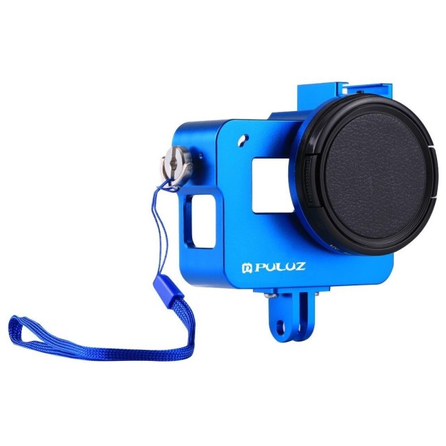 PULUZ Housing Shell CNC Aluminum Alloy Protective Cage with 52mm UV Lens for GoPro HERO(2018) /7 Black /6 /5(Blue) voor 26,68 €