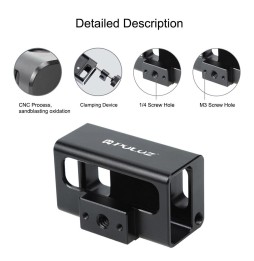 PULUZ Microphone Adapter CNC Aluminum Alloy Protective Case for GoPro HERO8 Black /7 /6 /5(Black) für 22,33 €