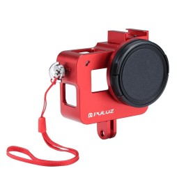 PULUZ Housing Shell CNC Aluminum Alloy Protective Cage with 52mm UV Lens for GoPro HERO(2018) /7 Black /6 /5(Red) at 26,68 €