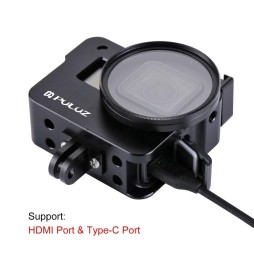 PULUZ Housing Shell CNC Aluminum Alloy Protective Cage with 52mm UV Lens for GoPro HERO(2018) /7 Black /6 /5(Black) à €28.90