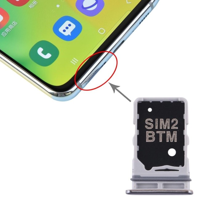 SIM kaart houder voor Samsung Galaxy A80 SM-A805 (Zilver) voor 5,90 €