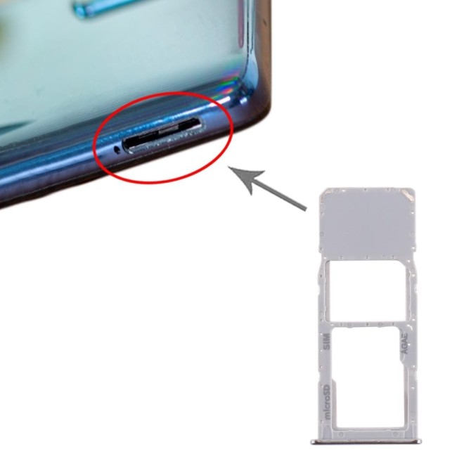 SIM + Micro SD kaart houder voor Samsung Galaxy A71 SM-A715F (Zilver) voor 5,69 €