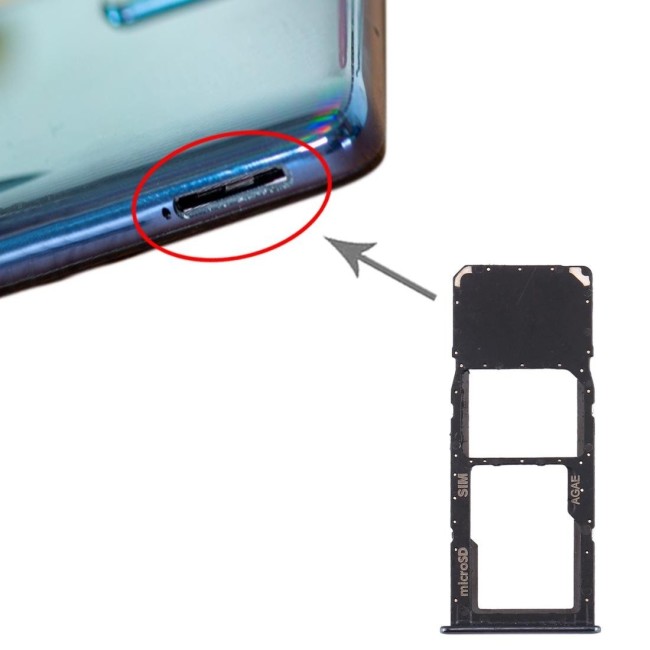 SIM + Micro SD Kartenhalter für Samsung Galaxy A71 SM-A715F (Schwarz) für 5,89 €