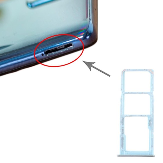 Dual SIM + Micro SD kaart houder voor Samsung Galaxy A71 SM-A715F (Blauw) voor 6,65 €