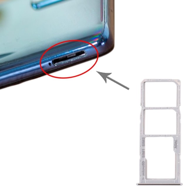 Dual SIM + Micro SD Kartenhalter für Samsung Galaxy A71SM-A715F (Silber) für 5,69 €