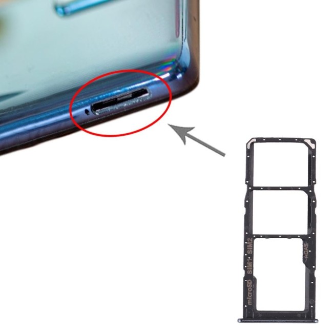 Dual SIM + Micro SD Kartenhalter für Samsung Galaxy A71SM-A715F (Schwarz) für 5,89 €
