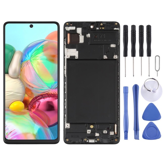 Original LCD Screen with Frame for Samsung Galaxy A71 SM-A715F (Black) at 124,90 €