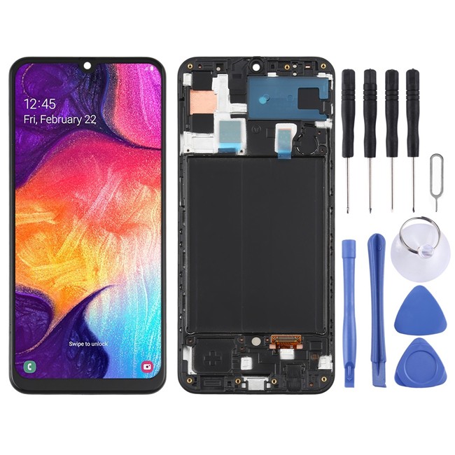 LCD Screen with frame for Samsung Galaxy A50 SM-A505 (Black) at 94,29 €