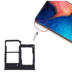 SIM + Micro SD Kartenhalter für Samsung Galaxy A20e SM-A202F (Schwarz) für 5,90 €