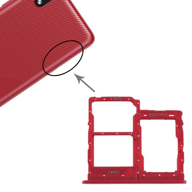 Tiroir carte SIM + Micro SD pour Samsung Galaxy A01 Core SM-A013 (Rouge) à €9.85