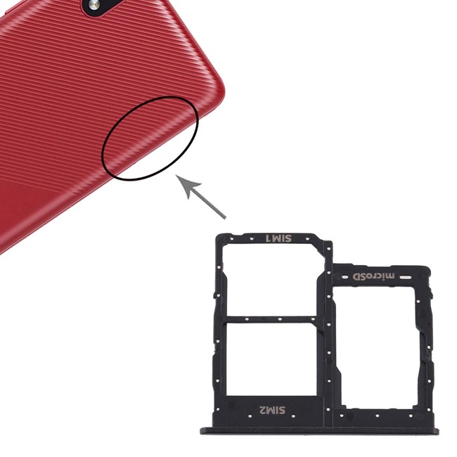SIM + Micro SD Kartenhalter für Samsung Galaxy A01 Core SM-A013 (Schwarz) für €9.85