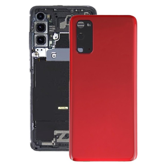 Cache arrière avec lentille pour Samsung Galaxy S20 SM-G980 / SM-G981 (Rouge)(Avec Logo) à 16,60 €