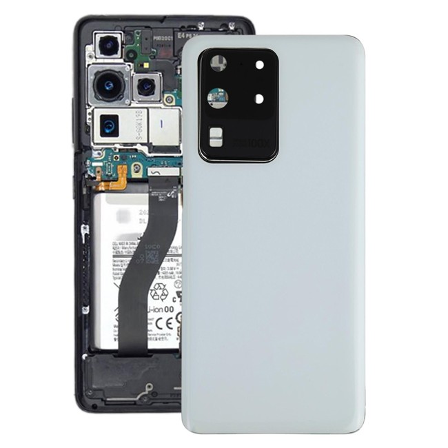 Cache arrière avec lentille pour Samsung Galaxy S20 Ultra SM-G988 (Blanc)(Avec Logo) à 16,85 €